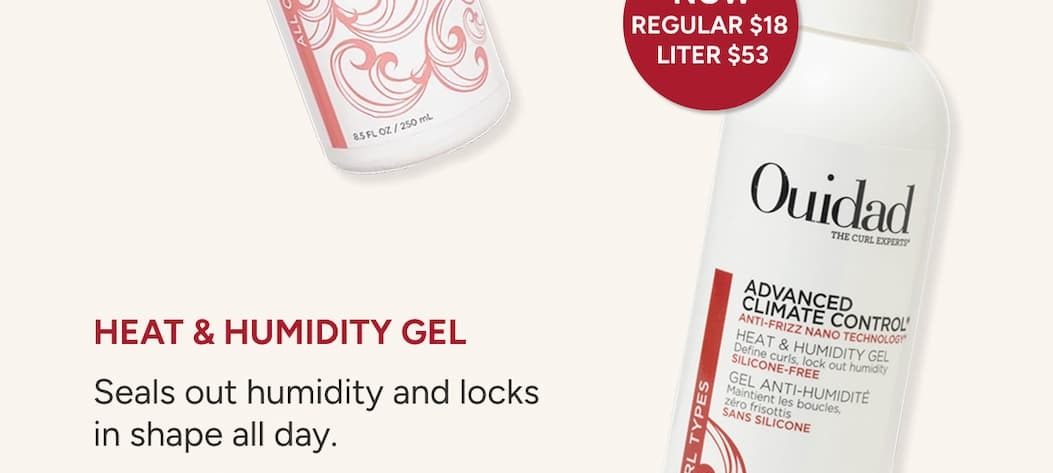 Heat & Humidity Gel - seals out humidity and locks in shape all day. 