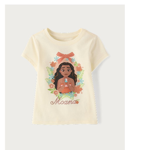 Baby And Toddler Girls Moana™ Bow Graphic Tee - pink