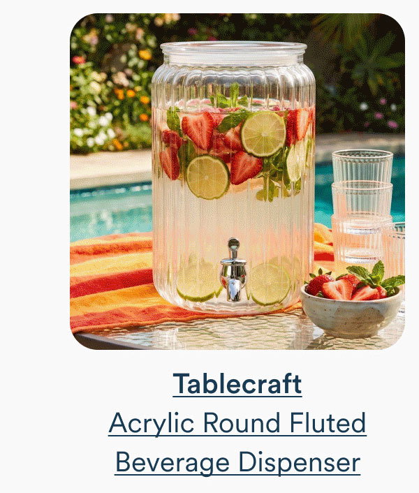 Tablecraft Acrylic Round Fluted Beverage Dispenser