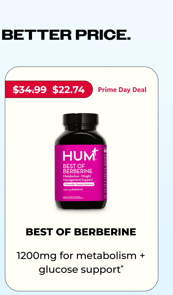 HUM Nutrition up to 35% off Prime Day Sale - Best of Berberine