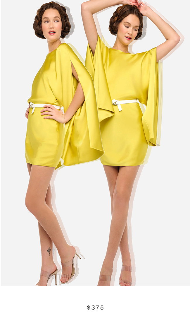 REVERSE OBIE MINI DRESS W/ LONG SLEEVE