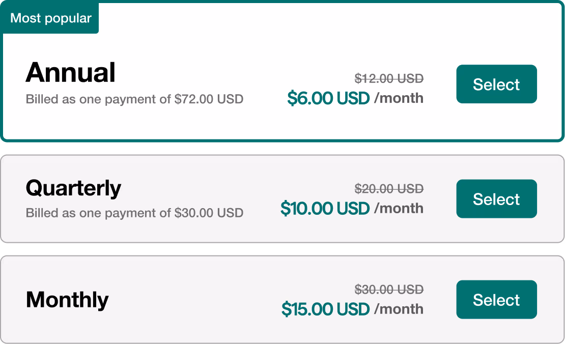 Pricing (USD)