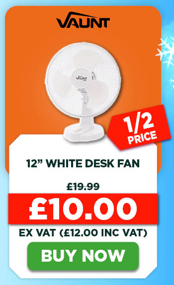 Vaunt Home 12" White Desk Fan