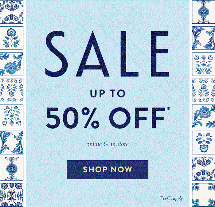 up to 50% off sales*