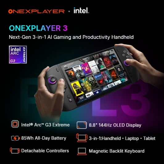 OneXPlayer 3: Next-Gen 3-in-1 AI Gaming and Productivity Handheld