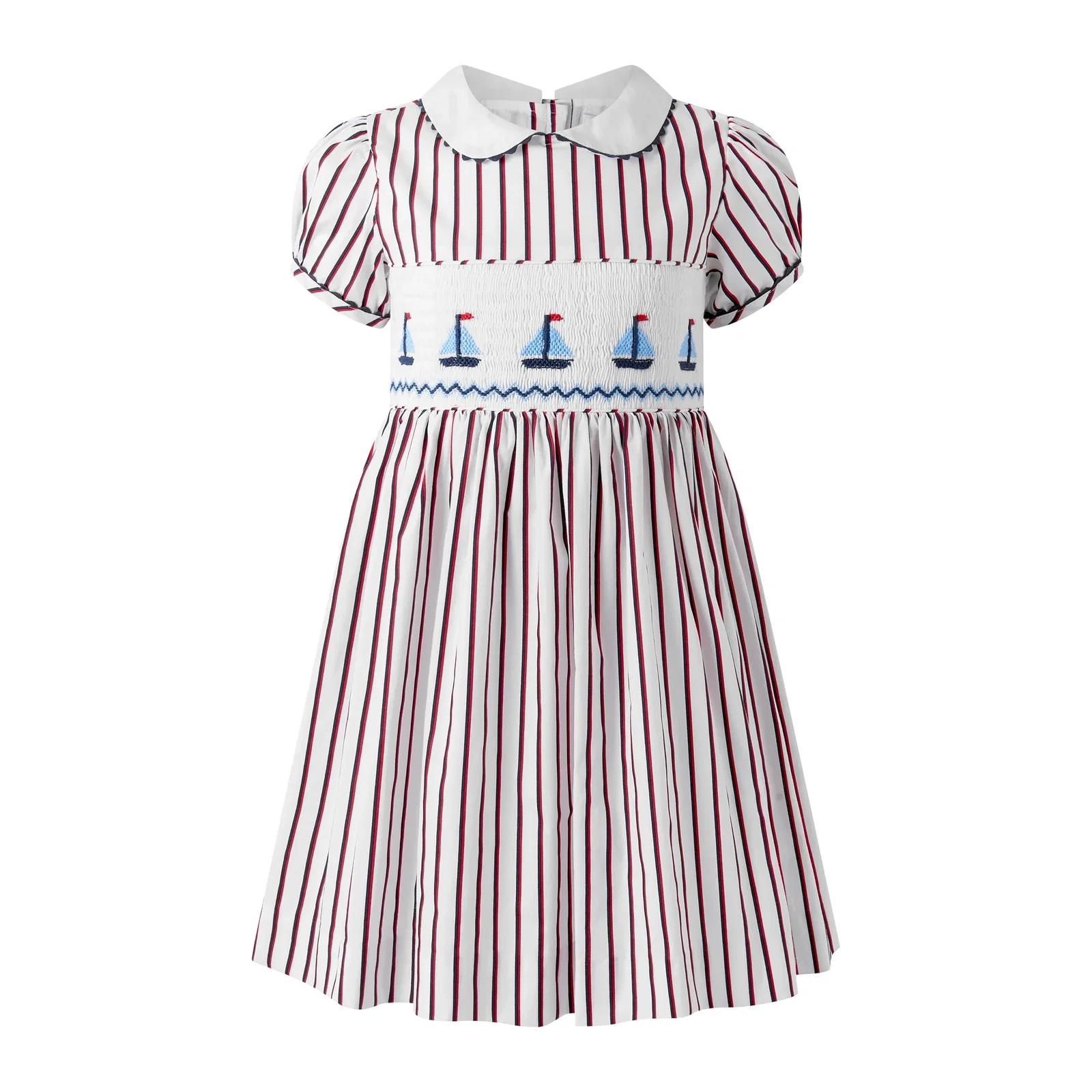 Sailboat Smocked Stripe Dress