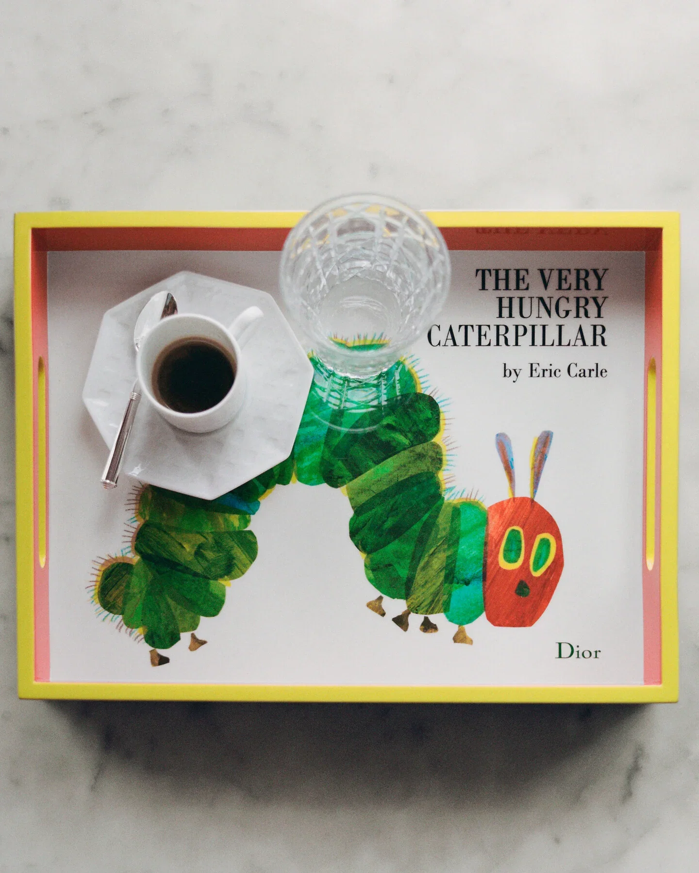 Decorative Tray, Multicolor Lacquered Wood with Book Cover Motif