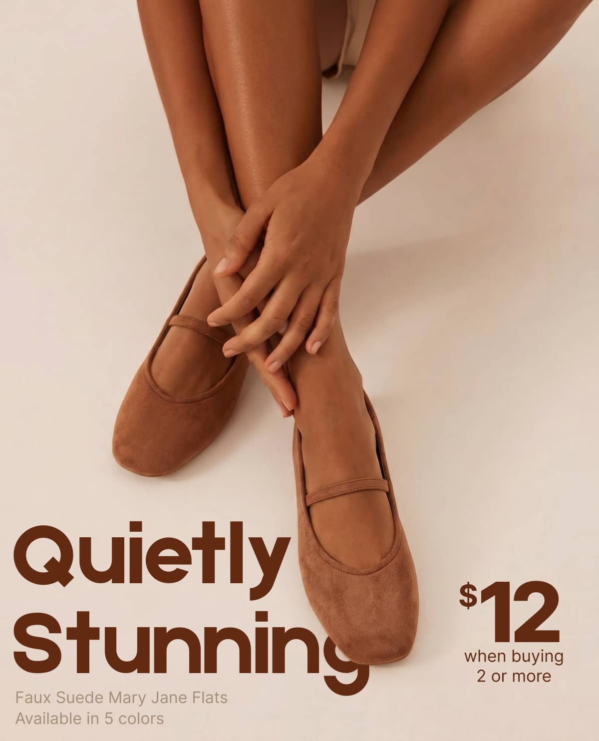 Quietly Stunning - Shop Faux Suede Mary Jane Flats