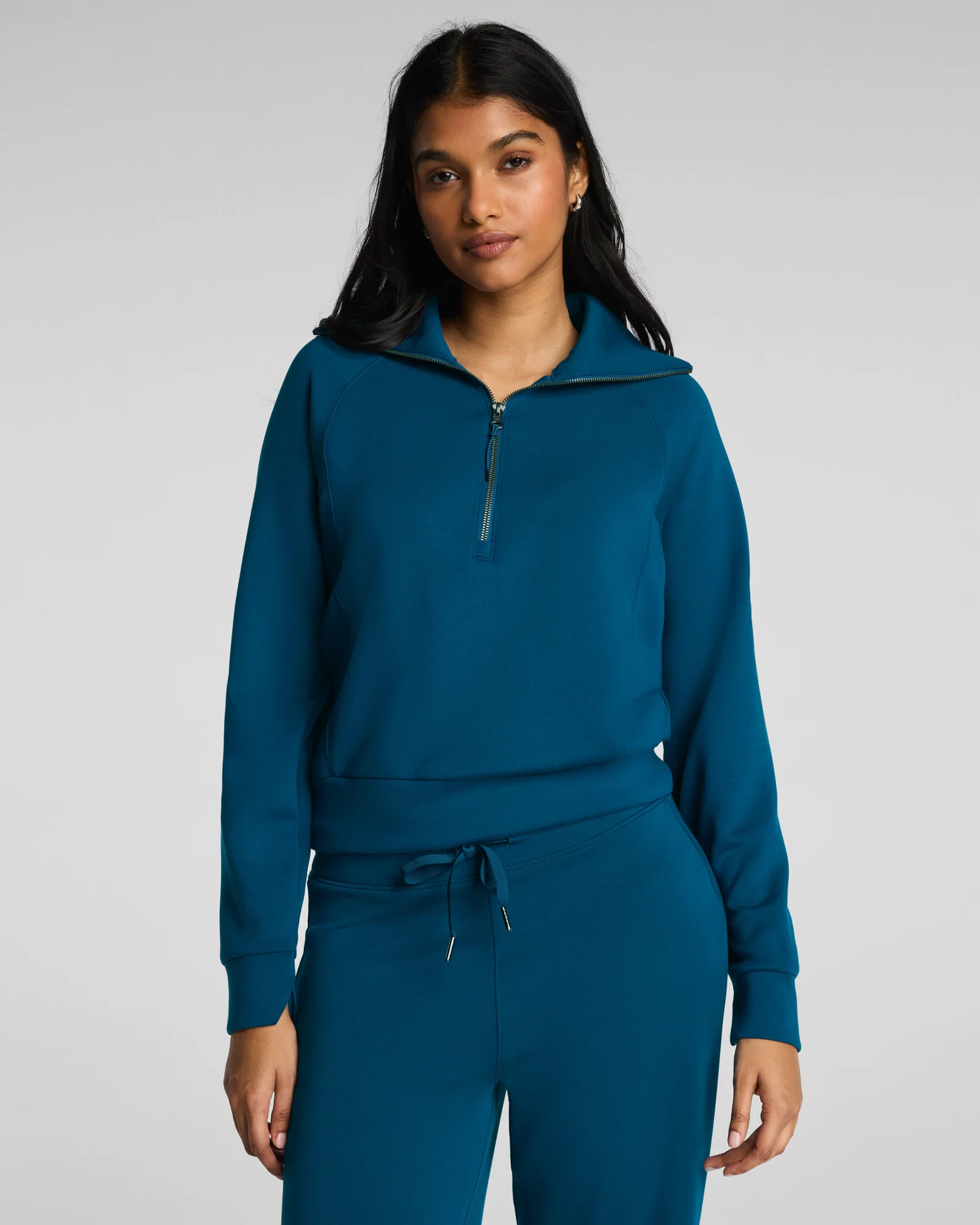 Image of Spanx Women's SPANX AirEssentials Half Zip Top in Deep Cove