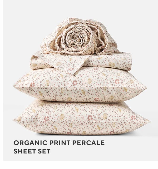 Organic Print Percale Sheet Set