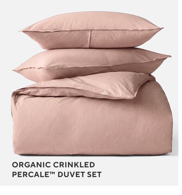 Organic Crinkled Percale Duvet Set