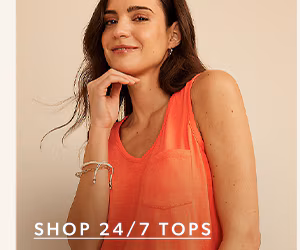 Shop 24/7 Tops. Model wearing maurices clothing.