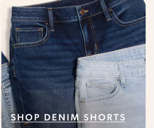Shop denim shorts. Model wearing maurices clothing.