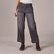 Natural Reflections Driftwood Wide-Leg Pants - Lava Wash Denim