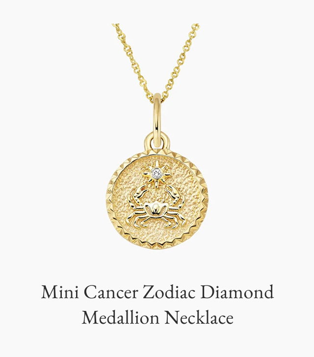 Mini Cancer Zodiac Diamond Medallion Necklace
