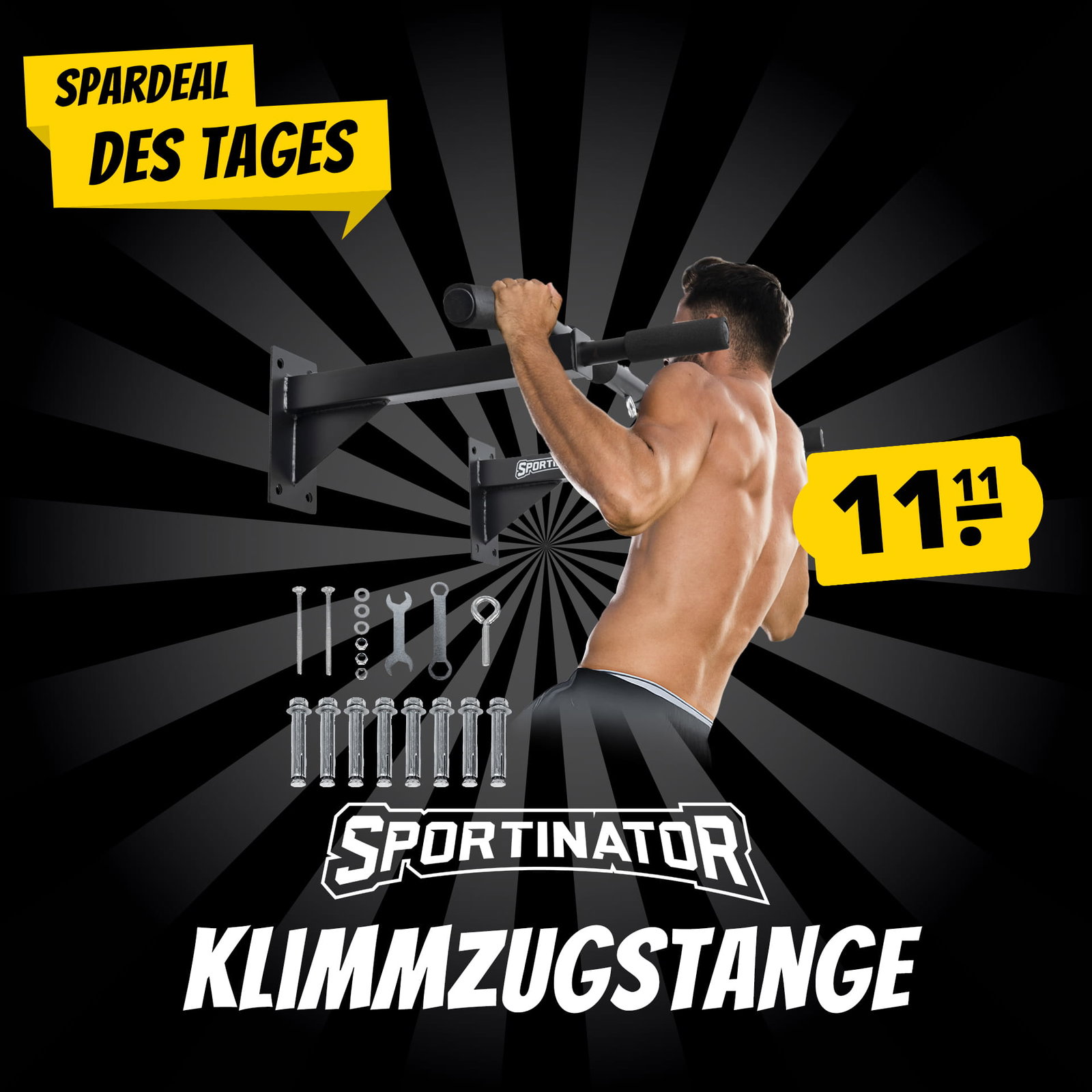 SPORTINATOR Klimmzugstange inkl. Zubehör schwarz