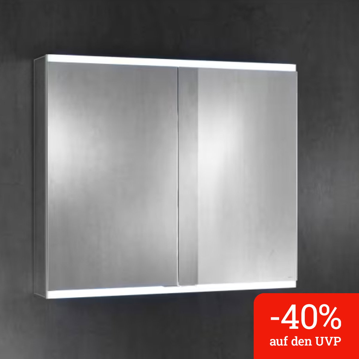 Keuco Royal P94 Aufputz-Spiegelschrank 2-türig 100 x 12 cm, mit LED-Beleuchtung