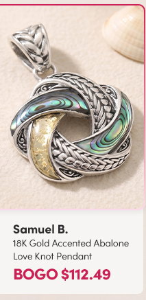 Samuel B. | 18K Gold Accented Abalone Love Knot Pendant  BOGO $112.49 ($149.99 orig)