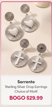 Sorrento | Sterling Silver Motif Drop Earrings  BOGO $29.99 ($39.99 orig)
