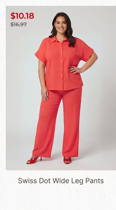 Shop Plus Size Swiss Dot Wide Leg Pants
