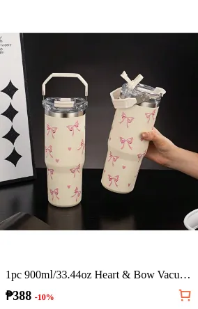 1pc 900ml/33.44oz Heart & Bow...