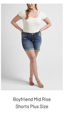 Boyfriend Mid Rise Shorts Plus Size