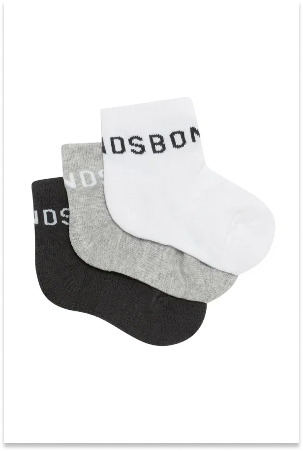 Baby Active Quarter Crew Socks 3 Pack