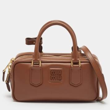 Arcadie Cognac Leather Satchel