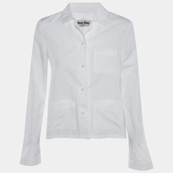 White Cotton Poplin Button Up 