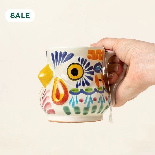 Majolica Rooster Mug