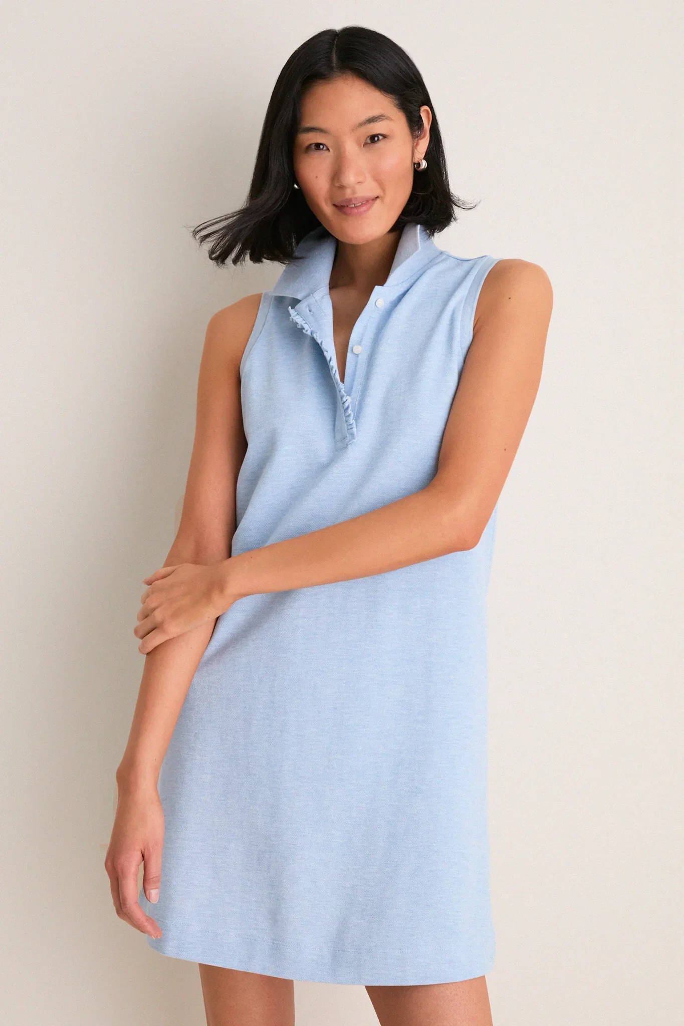 Image of Light Blue Pique Margaret Polo Dress