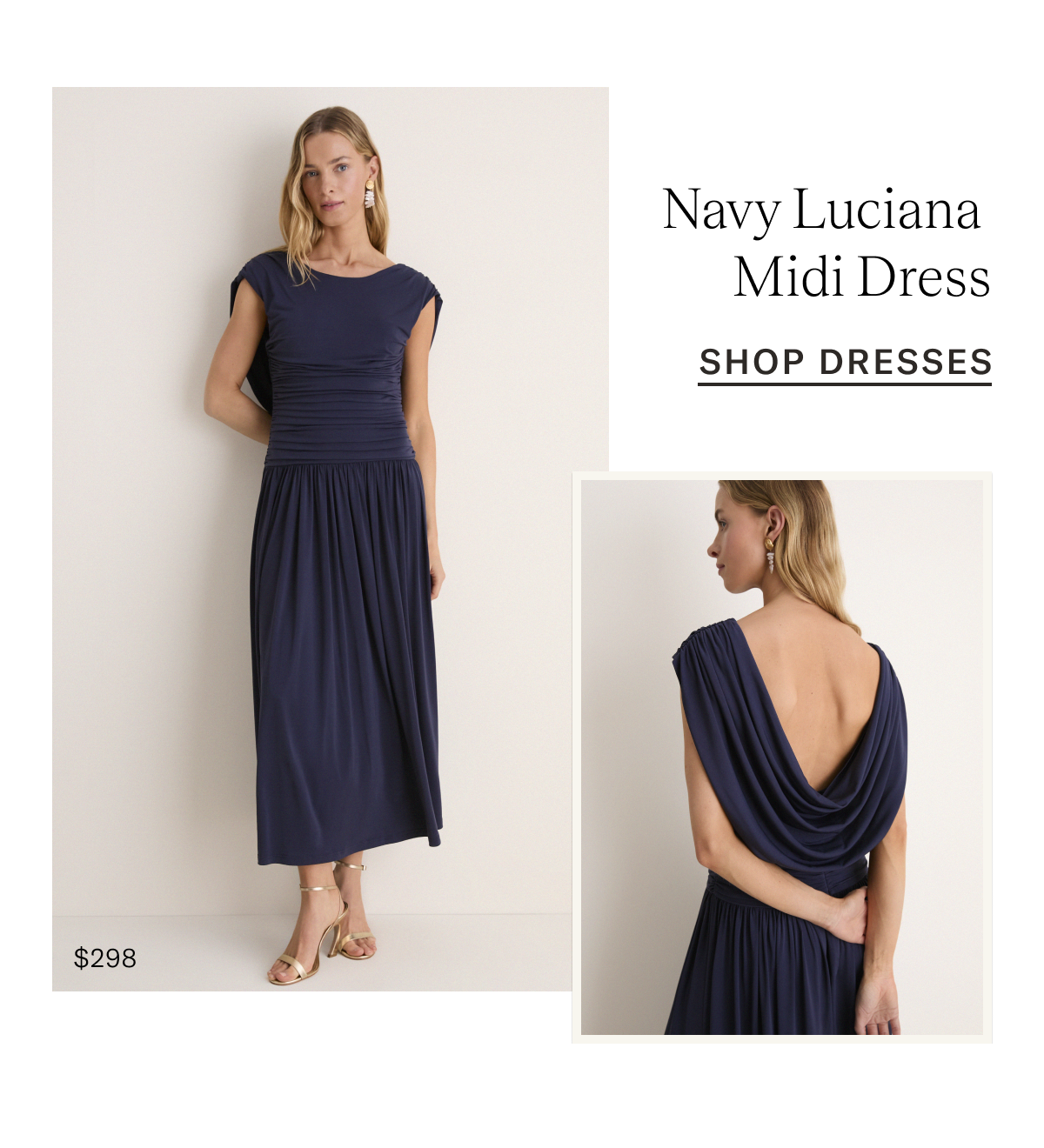 Navy Luciana Midi Dress