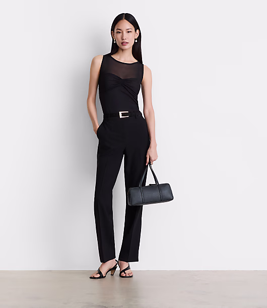 LOFT Versa Mesh Ruched Top