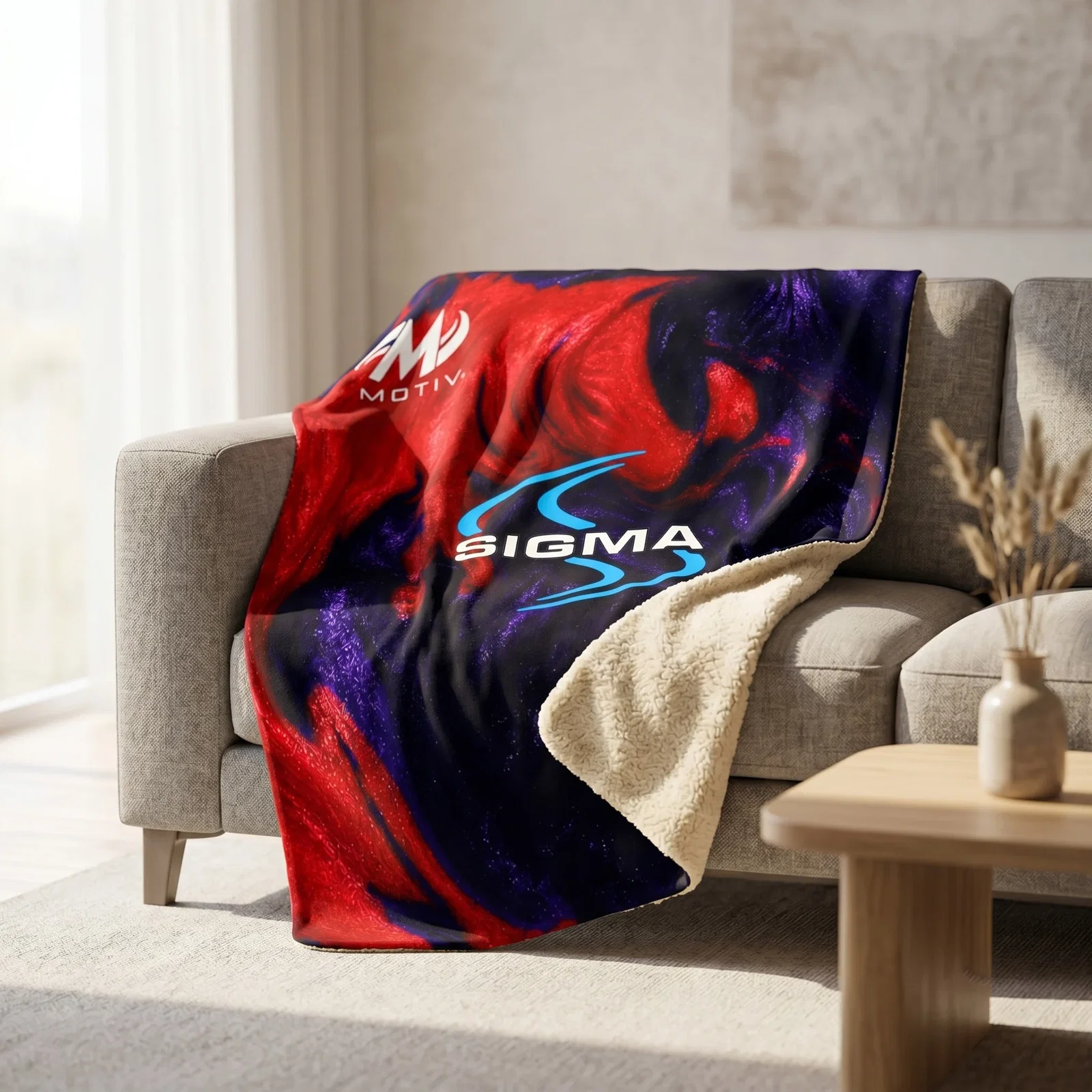 Image of Motiv Sigma Tour Pearl Sherpa Lined Throw Blanket