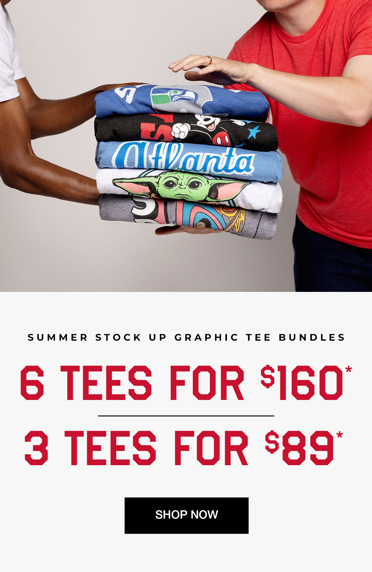 6 tees for $160 3 for $89*
