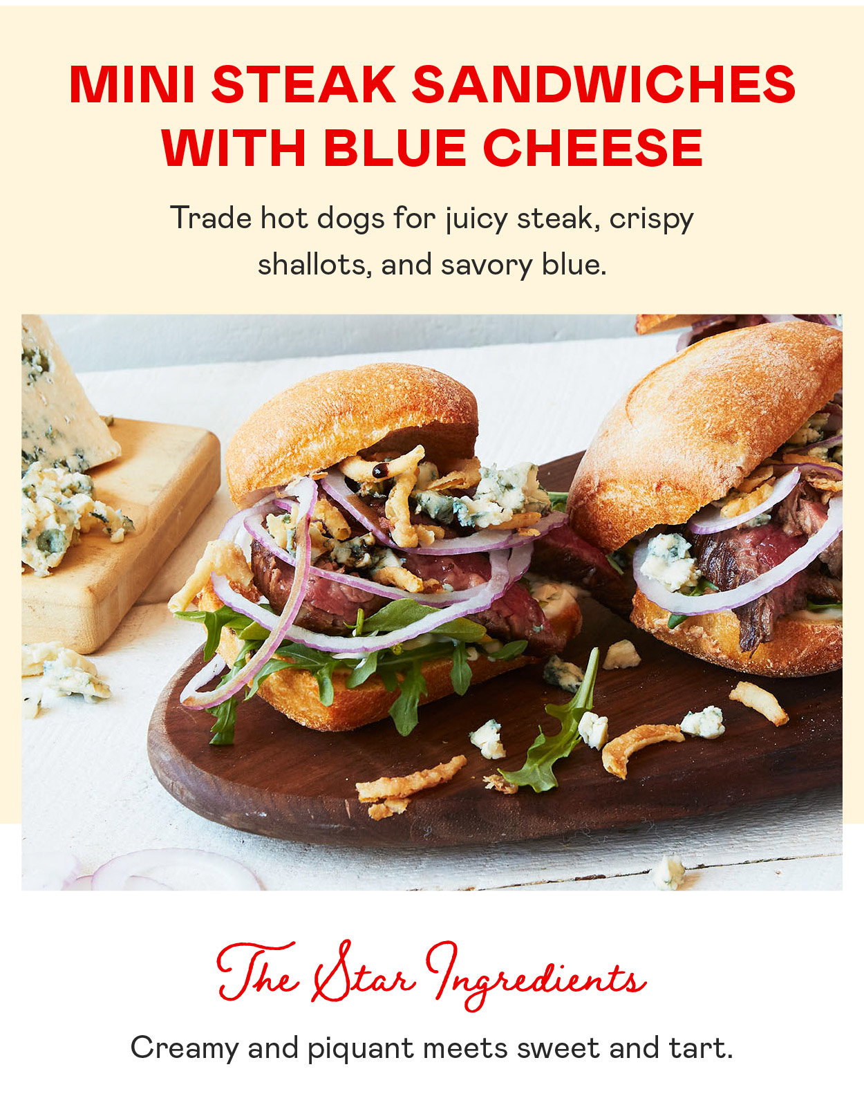 Mini Steak Sandwiches With Blue Cheese​