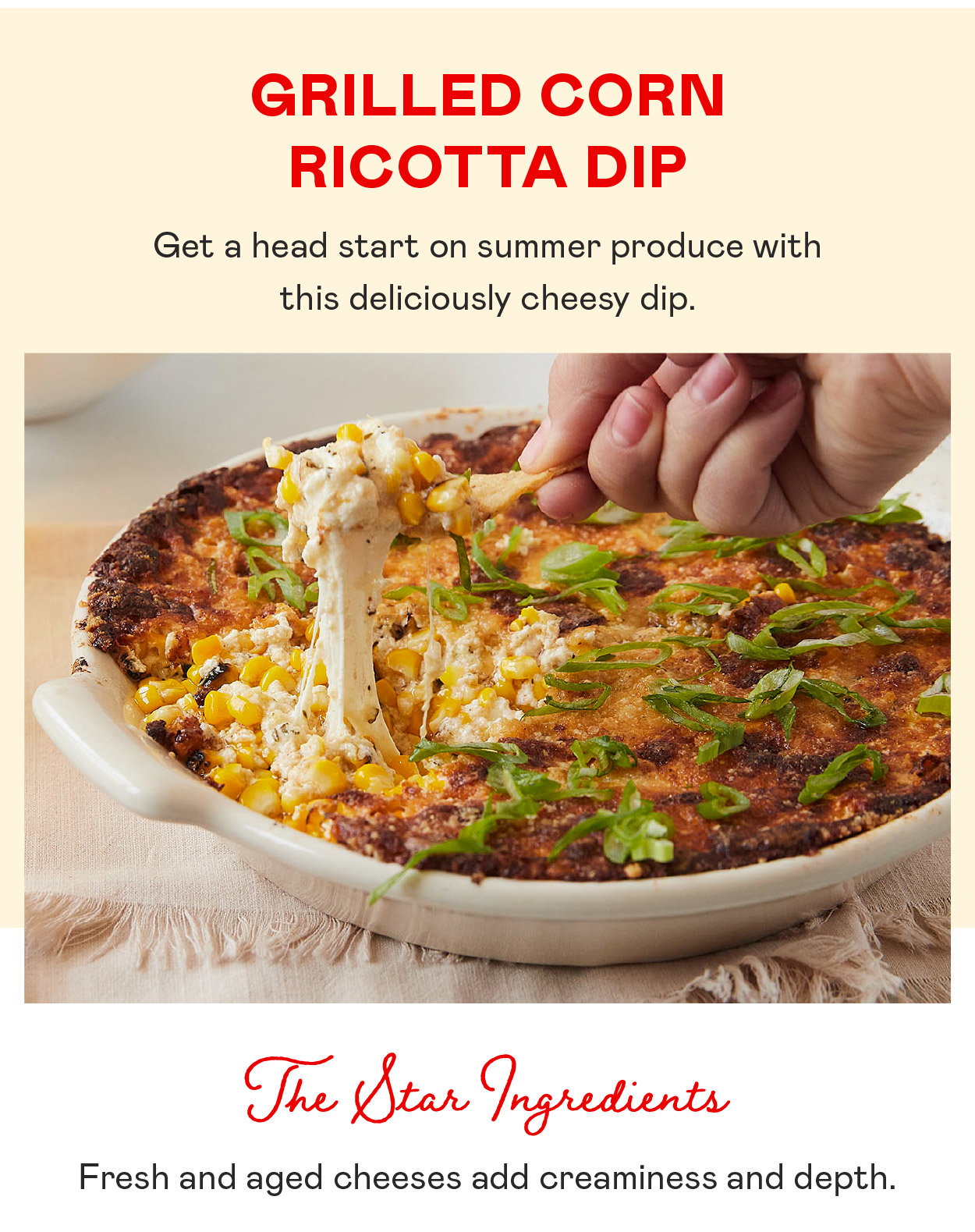 Grilled Corn Ricotta Dip​