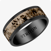 Triton Black Tungsten Band with Antler Inlay (8mm)