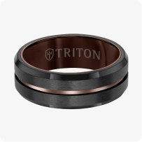 Triton 8MM Tungsten Carbide Ring - Satin Finish Center with Center Line
