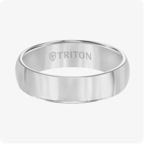 Triton 6MM Tungsten Carbide Ring - Domed Bright Finish and Round Edge
