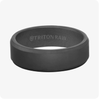 Triton 7MM Tungsten RAW Black DLC Ring - Matte Finish and Bevel Edge