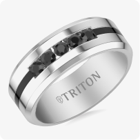 Triton Black Sapphire Inlay Tungsten Band (7mm)