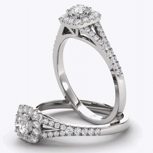 The Diamond Story 18ct White Gold Halo 0.50ct Diamond Ring