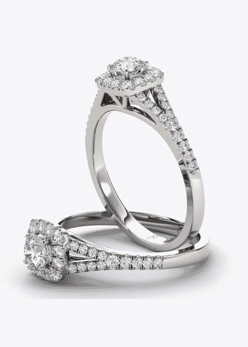 The Diamond Story 18ct White Gold Halo 0.50ct Diamond Ring