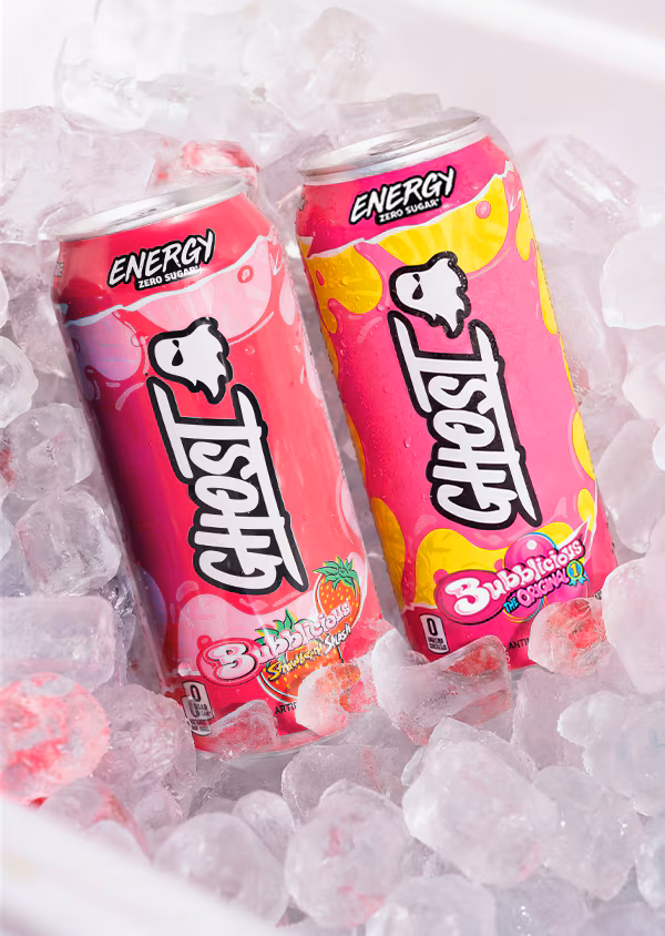 GHOST Bubblicious Strawberry Splash and Original energy drink items. Shop for these products