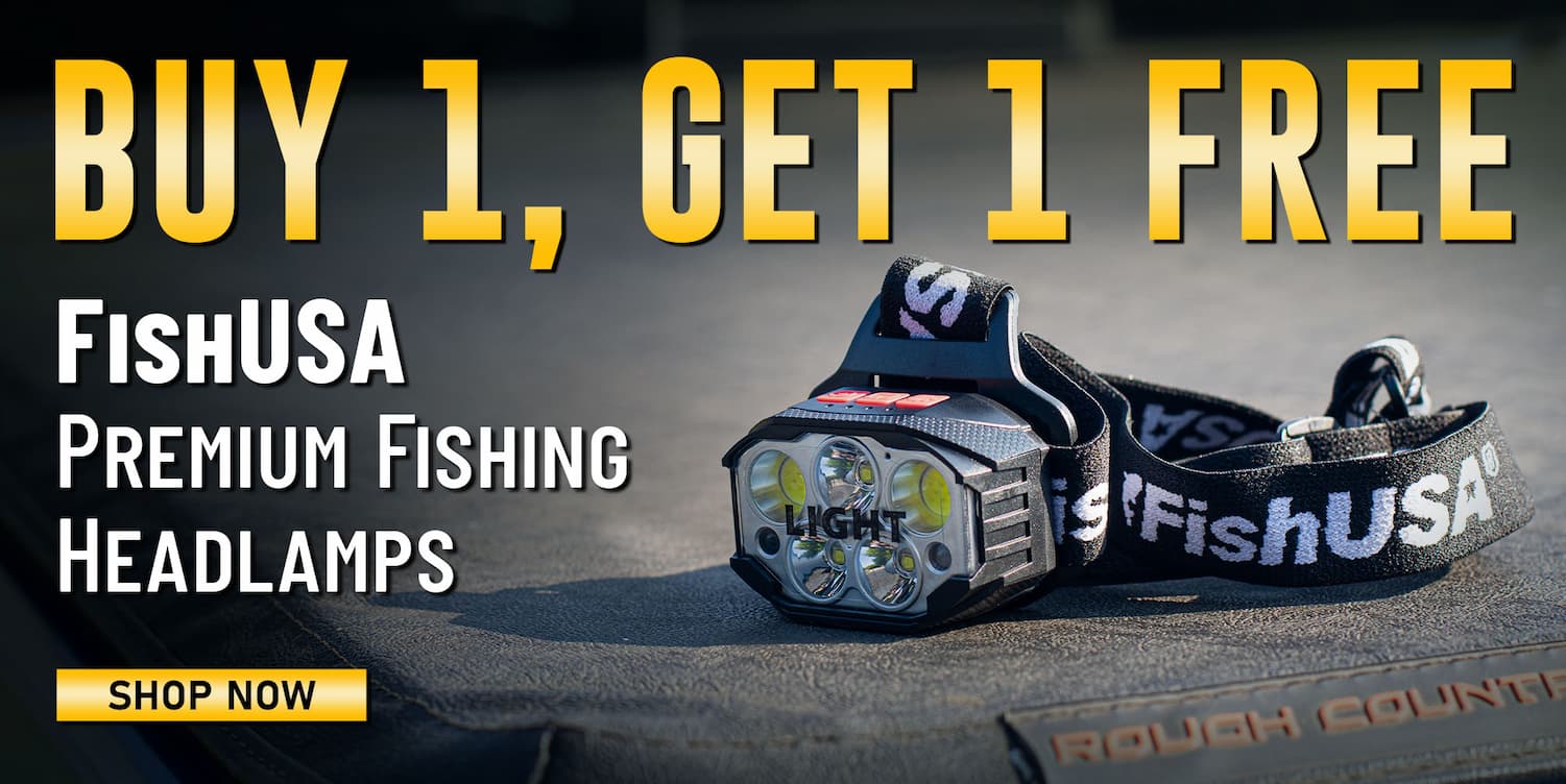 Buy 1, Get 1 Free  FishUSA Premium Fishing Headlamps Shop Now