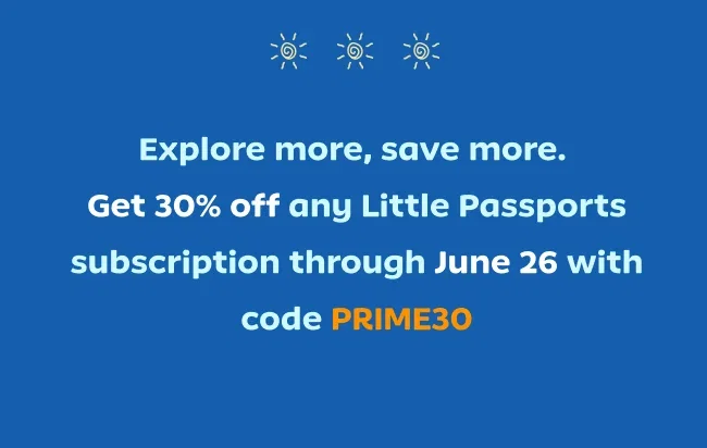 Get 30% off any little passport subscription through June 26 with PRIME30