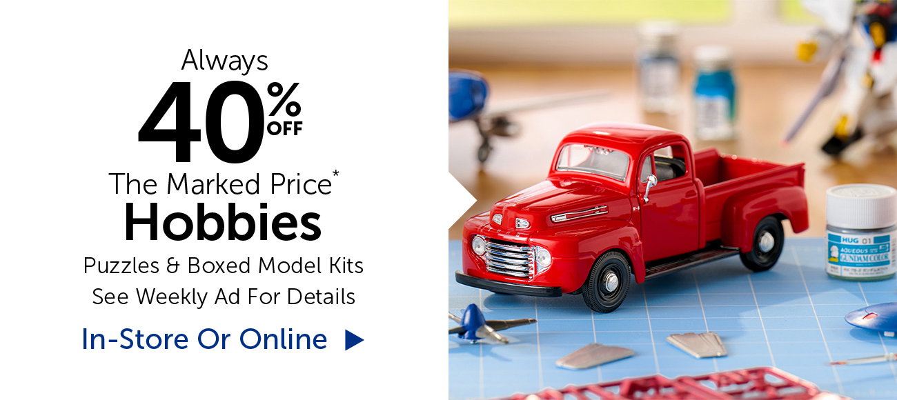 40% Off Hobbies - Select Categories