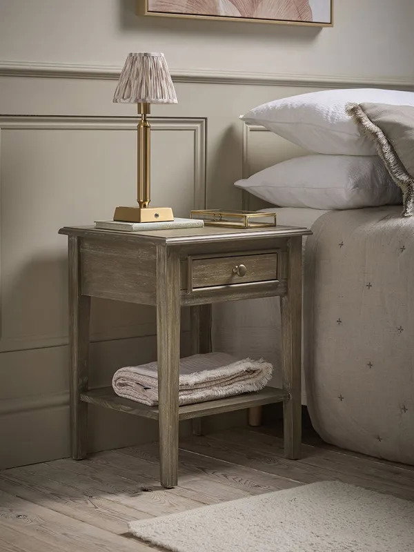 Camille Bedside Table - Limewashed