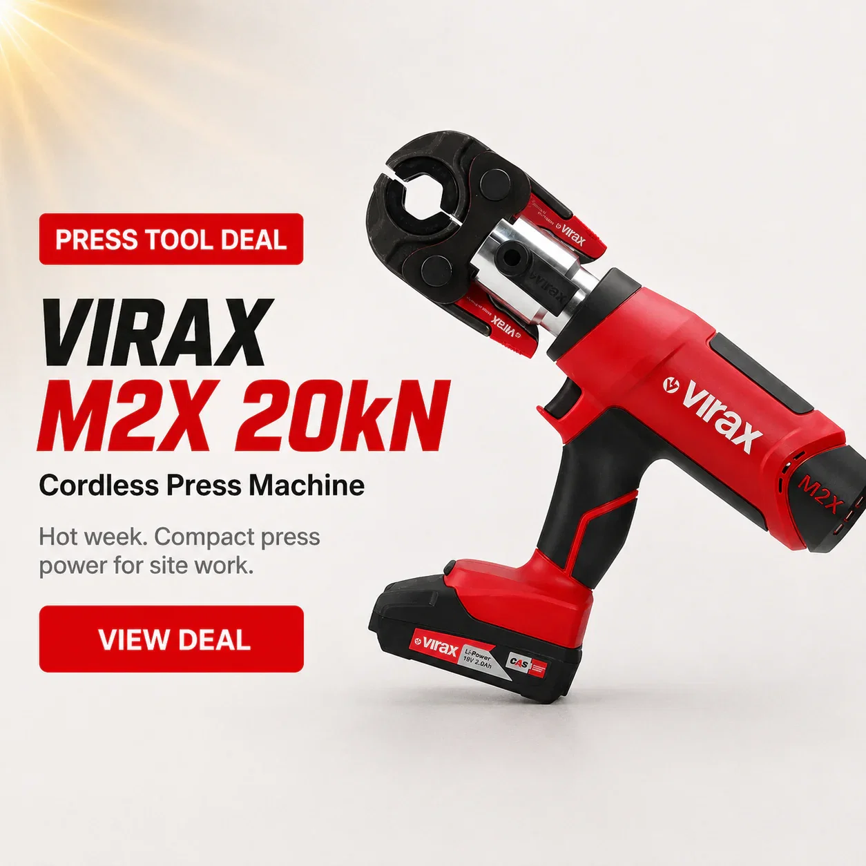 Virax M2X 20kN cordless press machine